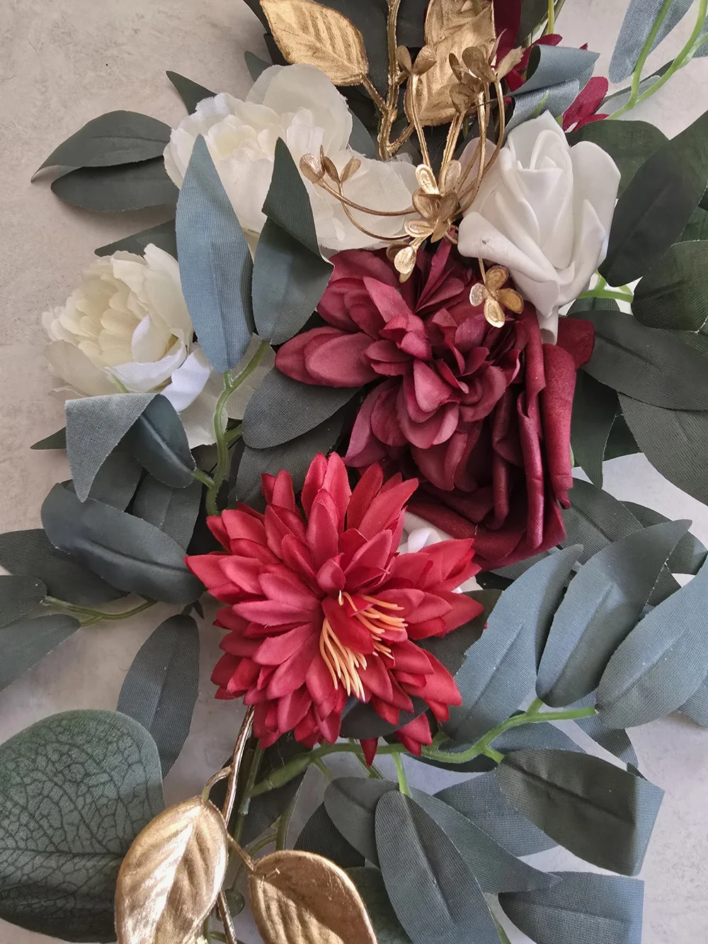 Artificial Floral Wreath - Red, White & Pink Home Accent